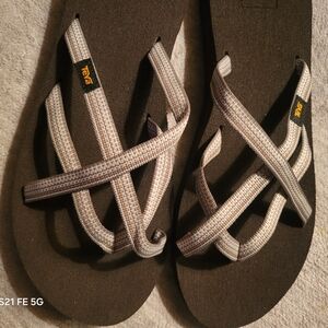 Teva Brown and Beige Strappy Sandals